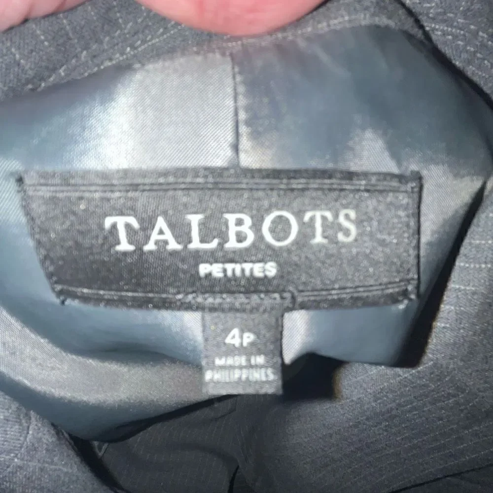 ‎Talbots gray & white pinstriped blazer 4P